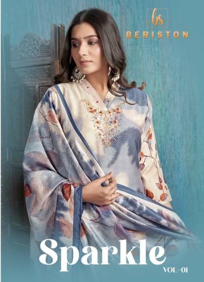 BERISTON SPARKLE VOL-01 101 TO 104 DESIGNER SILK SALWAR SUIT WHOLESALER IN INDIA